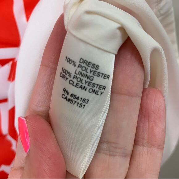 Eliza J Aztec Short Sleeve Orange/White Knee Length Dress - Picture 3 of 7